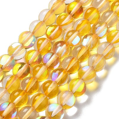 Synthetic Moonstone Beads Strands G-P528-J02-11-1