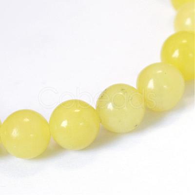 Natural Lemon Jade Round Bead Strands G-E334-6mm-07-1