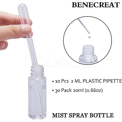 PET Plastic Refillable Lotion Perfume Pump Spray Bottle and 2ml Disposable Plastic Dropper MRMJ-BC0001-13-1