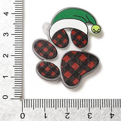 Christmas Theme Printed Opaque Acrylic Pendants OACR-Q056-03C-1