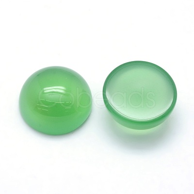 Natural Green Onyx Agate Cabochons X-G-P393-R38-12mm-1