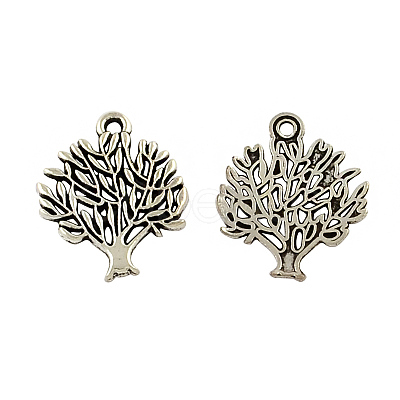 Tibetan Style Tree of Life Alloy Pendants TIBEP-Q043-307-RS-1