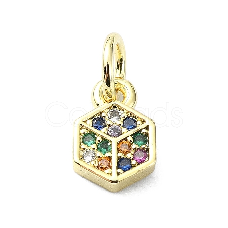 Brass Micro Pave Cubic Zirconia Pendants KK-H475-29B-02G-1