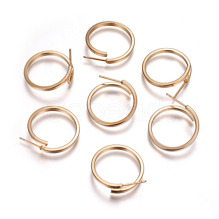 Brass Stud Earrings EJEW-F189-01G-NF-1