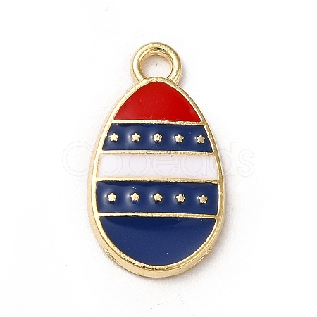 American Flag Style Alloy Enamel Pendants ENAM-M046-04G-1