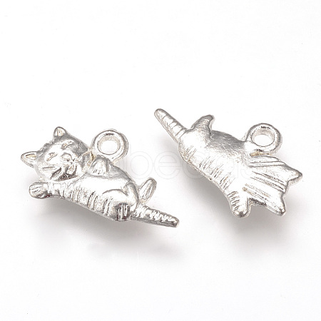 Tibetan Style Alloy Kitten Pendants TIBEP-T002-94AS-RS-1