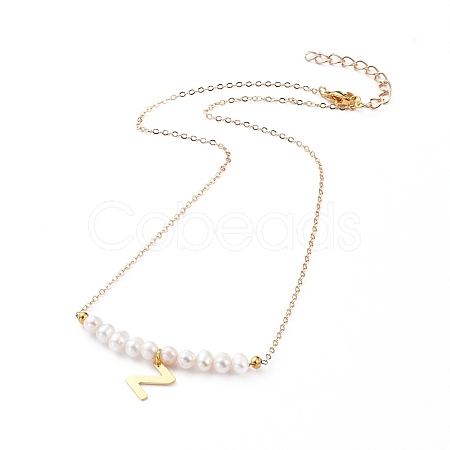 Natural Freshwater Pearl Pendant Necklaces NJEW-JN02862-05-1