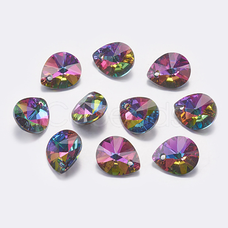 Faceted K9 Glass Rhinestone Charms RGLA-F053-C-001VO-1