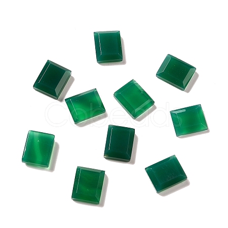 Dyed & Heated Natural Green Onyx Agate Cabochons G-G975-04B-02-1