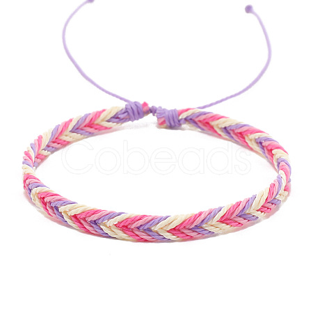 Wax Ropes Braided Woven Cord Bracelet PW-WG26335-06-1