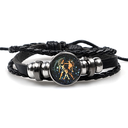 Constellation PU Leather Triple Layer Multi-strand Bracelets PW-WGF2E53-05-1