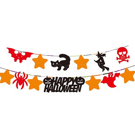 Halloween Theme Paper Flags AJEW-P105-03-1