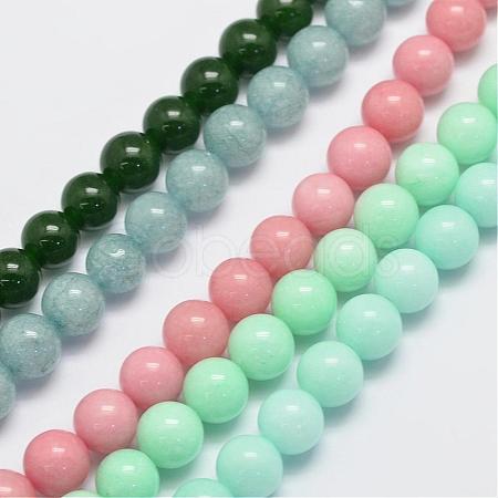 Natural & Dyed Malaysia Jade Bead Strands G-A146-6mm-B-1