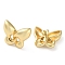 Butterfly Rack Plating Brass Stud Earrings for Women, Long-Lasting Plated, Lead Free & Cadmium Free, Real 18K Gold Plated, 20x24mm