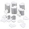 PandaHall Elite 300Pcs Heart Mirror Self Adhesive Acrylic Mosaic Tiles, Silver, 17x20.5x1mm