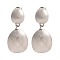 Non-Tarnish 304 Stainless Steel Stud Earrings for Women, Oval, Stainless Steel Color, 35x15.5mm