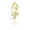 Preciosa&reg MAXIMA Crystal Fancy Stones, Czech Crystal, 435 14 615 Navette(Horse Eye), Dura Foiling, 80100 Jonquil, 15x7mm