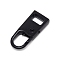 Zinc Alloy Zipper Slider, for Garment Accessories, Electrophoresis Black, 2.65x1.1x0.45cm, Hole: 6.5x9mm & 7.5x4mm