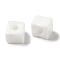 Handmade Lampwork Beads, Cube, White, 8.5~10x8.5~10.5x8~10.5mm, Hole: 4mm