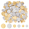 DICOSMETIC 180Pcs 6 Styles 201 Stainless Steel Stamping Blank Tag Pendants, Flat Round, Golden & Stainless Steel Color, 6~12x1mm, Hole: 1.2~1.4mm