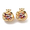 Brass Micro Pave Clear Cubic Zirconia Charms, Real 18K Gold Plated, Oval, Mixed Color, 10.5x9.5x6.5mm, Hole: 1.5mm