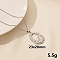 304 Stainless Steel Hollow Round Pendant Necklaces, Cable Chain Necklaces