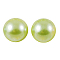 ABS Plastic Imitation Pearl Cabochons, Half Round, Green Yellow, 10x5mm