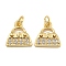 Rack Plating Brass Micro Pave Clear Cubic Zirconia Charms, Lead Free & Cadmium Free, Long-Lasting Plated, Handbag, Real 18K Gold Plated, 10.5x10x2mm, Hole: 2.5mm