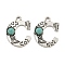 Synthetic Turquoise & Alloy Pendants, Letter Charms, Antique Silver, Letter C, 27x21x4mm, Hole: 3mm