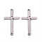 Non-Tarnish 201 Stainless Steel Link Connectors, Laser Cut, Cross, Stainless Steel Color, 26x14x1mm, Hole: 1.4mm