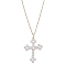 Cross Fleury Acrylic Imitation Pearl Pendant Necklaces, Iron Cable Chain Necklaces, Golden, 18.70 inch(47.5cm)