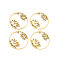 201 Stainless Steel Pendants, Ring with Flower, Real 18K Gold Plated, 25x1.5mm, Hole: 1.2mm