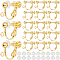 SOFPLATE 36Pcs Brass Screw On Clip-on Earring Findings, Spiral Ear Clip, with 36Pcs Silicone Earring Pads, Golden, 18x14x3mm, Hole: 1.6mm