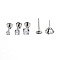 Titanium Steel Clear Cubic Zirconia Threadless Labret Stud, Tragus Stud, Flat Back Earring, Stainless Steel Color, 8mm, Pin: 0.8mm, Head: 5mm