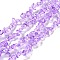 Spray Painted Transparent Glass Beads Strands, Imitation Gemstone, Chip, Lilac, 1~7x4~14x3~7.5mm, Hole: 0.4mm, 31.50''~31.69''(80~80.5cm)