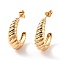 PVD Vacuum Plating 304 Stainless Steel Croissant Stud Earrings for Women, Golden, 27.5x22x7.5mm, Pin: 0.7mm