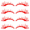 PET Eyelash Car Stickers, Waterproof Self Adhesive Eyelash Decals for Car Headlight Decor, Red, 117x264x0.1mm, Sticker: 110x252mm