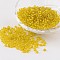 8/0 Glass Seed Beads, Silver Lined Round Hole, Round, Yellow, 3mm, Hole: 1mm, about 1097pcs/50g