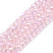 Electroplate Glass Beads Strands, AB Color Plated, Faceted, Rondelle, Pink, 4x3mm, Hole: 0.4mm, about 113~115pcs/strand, 16.14~16.34 inch(41~41.5cm)