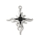 Alloy Enamel Big Pendants, Sun Charm, Platinum, 51.5x43.5x3.5mm, Hole: 2.5mm