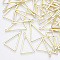 Alloy  2-Loop Link Pendants, Triangle, Light Gold, 31x21x1.5mm, Hole: 1.8mm & 0.9mm