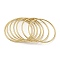 7Pcs PVD Vacuum Plating 202 Stainless Steel Plain Ring Bangle Sets, Stackable Bangles for Women, Golden, Inner Diameter: 2-7/8 inch(7.2cm), 3mm