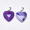 Natural Banded Agate/Striped Agate Pendants G-T122-24H-2