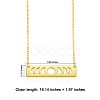 Brass Rectangle with Moon Phase Pendant Necklace with Cable Chains for Women JN1026B-2