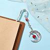 Alloy Moon Pendant Bookmark AJEW-JK00296-05-2