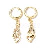 Clear Cubic Zirconia Double Heart Dangle Hoop Earrings EJEW-B017-06G-2