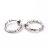 Electroplated Brass Twisted Tubular Hoop Earrings for Women EJEW-G299-01A-P-2