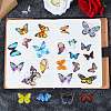 4 Bags 4 Styles Butterfly Pattern Waterproof Plastic Scrapbooking Stickers DIY-SZ0001-90-3