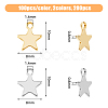 DICOSMETIC 200Pcs 2 Colors 304 Stainless Steel Charms STAS-DC0015-73-2