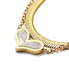 Synthetic White Shell Heart Pendants Double Layer Necklace NJEW-G036-07G-1